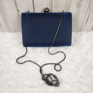 Valerie Stevens Blue Velvet Evening Clutch Purse